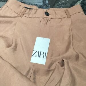 Zara Beige Satin Trousers